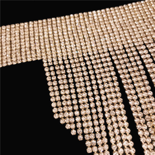 European And American Fashion Simple Wild Necklace Luxury Rhinestone Tassel Necklace Sexy Bar Club Accessories Choker